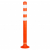 Столбик парковочный 1000мм, 3 световозвр.полосы, анкерн.креп., пластик, оранжевый
