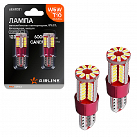 Лампа светодиодная T10 (W5W) PRO, 6000K (Белый), 12/24В, 2.8Вт, 57LED, Биполярная, Обманка CAN bus, комплект 2 шт.