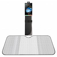 Шторка солнцезащитная PRO 60*130см на лобовое стекло, 200г/м2, черный/серый