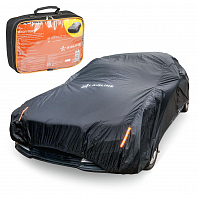 Чехол-тент на автомобиль защитный S (455х186х120см) молния для двери, универсал., черный