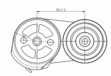 Ролик приводного ремня для автомобилей Shaanxi/Shacman F2000 /F3000 (12-) [WP10] (с натяжным механизмом) компрессора АС