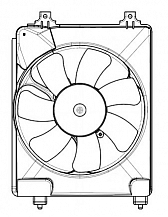Э/вентилятор кондиционера для а/м Honda Civic 5D (06-) 1.8i (с кожухом)