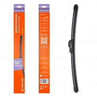 Щетка стеклоочистителя 400мм (16") бескаркасная, 1 адаптер (Hook 9x3, 9x4 mm - Крючок 9x3, 9x4 мм)