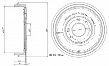 Барабаны тормозные для автомобилей Opel Corsa D (06-) d=228.5 окрашенные