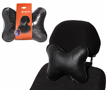 Подушка-косточка на подгол. "Лима", экокожа, 1 шт., черная