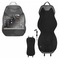 Накидка с подогревом на перед.сид. PRO, 12/24В, 36Вт,встр.пульт., искусст.мех/кожа,черн.