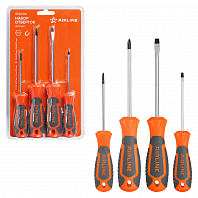 Набор отвёрток 4 пр. (SL3x75mm, SL5x100mm, PH0x75mm, PH1x100mm), блистер