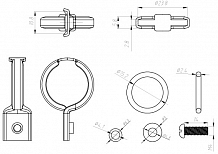 Комплект для подключения радиатора отопителя для а/м PSA/VAG/BMW (фиксаторы 2шт.+кольца 2шт.) (тип Denso)