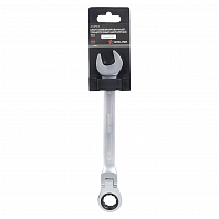 Ключ комбинированный трещоточный шарнирный 18мм пласт. подвес PRO
