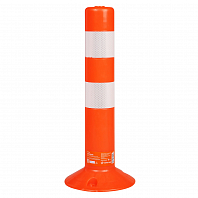 Столбик парковочный 480мм, 2 световозвр.полосы, анкерн.креп., пластик, оранжевый