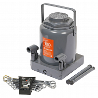 Комплект Домкрат+Ключи накидн. домкрат бутыл. 100т 340-530мм и набор ключей 6пр. МП-серия