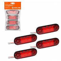 Огонь габаритный светодиодный, 12/24В, красный, комплект 4 шт.