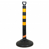 Столбик парковочный 750мм(СПУ) 3 световозвр.полосы, переносной с утяжел., пластик,черн.