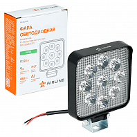 Фара светодиодная квадратная, 9LED, направленный свет, 9Вт, 83х83х22мм, 12/24В, PLUS