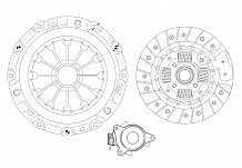 Комплект сцепления для автомобилей Suzuki SX4 (09-) 1.6i в сборе с гидравлической муфтой
