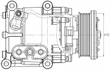 Компрессор кондиционера для автомобилей Ford Fusion (02-)/Fiesta (01-)