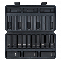 Набор головок ударных 1/2" глубоких 13пр. (10-24мм) пласт.кейс