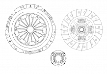 Комплект сцепления для автомобилей Лада 2123 Chevrolet Niva в сборе с муфтой