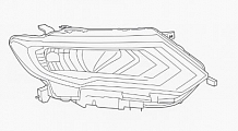 Фара для автомобилей Nissan X-Trail T32 (13-) рестайлинг, галоген/светодиодная, с ДХО, электрический корректор, правая