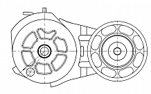 Ролик приводного ремня для автомобилей Shaanxi/Shacman F2000 /F3000 (12-) [WP10] (с натяжным механизмом) вентилятора