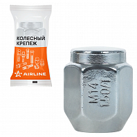 Гайка колесная M14x1,5x30, конус, ключ 22, закрытая, хром, 1 шт для Toyota/Lexus