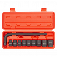 Набор головок ударных 1/2" 38мм 10 пр. (10-24мм, Г-вороток) пласт. кейс.