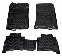 Ковры для Toyota Prado (09-), 4 шт., выс. борт, 3D с подпятником, ТЭП, черн.