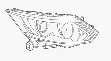 Фара для автомобилей Nissan Qashqai J11 (13-) галоген/светодиодная, с ДХО, электрический корректор, правая