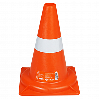 Конус дорожный 320мм, 1 световозвр.полоса, мягкий, оранжевый