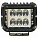 Фара светодиодная прямоугольная, 12LED, направленный свет (Белый+Желтый), 12Вт, 97x97x76мм, 12/24В, PLUS airline ALED137 