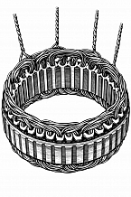 Статор генератора для автомобилей Mitsubishi Lancer IX (03-) 1.3i/1.6i/Nissan Almera Classic (05-) 1.6i (D=118мм)