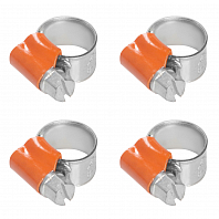 Хомуты 8-12/9,7мм, червячные PRO, усиленные, W1(оцинк.), комплект 4 шт.