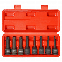 Набор головок ударных 1/2" 78мм внешний SPLINE 8 пр. (M5-M18) пласт. кейс