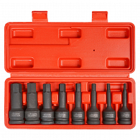 Набор головок ударных 1/2" 78мм внешний шестигранник 8 пр. (5-19мм) пласт. кейс
