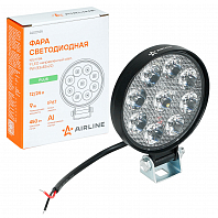 Фара светодиодная круглая, 9LED, дальний свет, 9Вт, 83х83х22мм, 12/24В, PLUS
