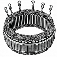 Статор генератора для автомобилей Nissan Tiida (07-)/Qashqai J10 (06-)/Note (06-) 1.6i (D=129мм)