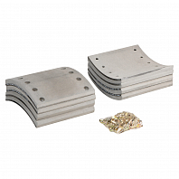 Накладка тормозной колодки для прицепов BPW/SAF (WVA 19094) ремкомплект 8 шт. R2 с заклёпками