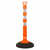 Столбик парковочный 750мм(СПУ) 3 световозвр.полосы, переносной с утяжел., пластик,оранж.
