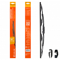 Щетка стеклоочистителя 400 мм (16") каркасная, 2 адаптера