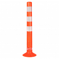 Столбик парковочный 750мм(ССУ) 3 световозвр.полосы, болт.креп, пластик мягкий, оранжевый