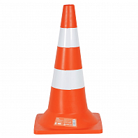 Конус дорожный 520мм, 2 световозвр.полосы с утяжелителем, оранжевый