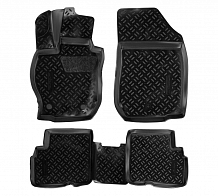 Ковры для Nissan Almera (G11) (13-), 4 шт., (крепеж), выс. борт, 3D с подпятником, ТЭП, черн.