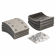 Накладка тормозной колодки для автомобилей МАЗ Зубренок 4370 перед. ремкомплект 8 шт. R0 с заклёпками