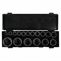 Набор головок ударных 1/2" 38мм 17 пр. (10-36мм) мет. кейс.