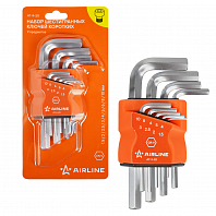 Набор ключей шестигранных коротких 9 пр. (1.5-10мм) пласт.подвес