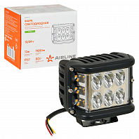 Фара светодиодная прямоугольная, 12LED, дальний свет (Белый + Желтый), 12Вт, 97x97x76мм, 12/24В, PLUS