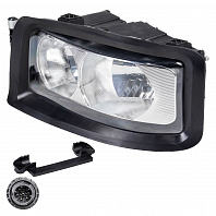 Фара для автомобилей Sitrak C7H/Howo T5G (головного света), электрический корректор, для автомобилей с металлическим бампером, с резиновым уплотнителем, левая