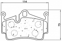 Колодки тормозные дисковые задние (керамические) для автомобилей Porsche Boxster (982) (12-) [серия PRO]