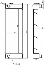 Радиатор охлаждения для экскаваторов Doosan DX190/DX200/DX210/DX225/DX230/DX235 с дв. DL06/DB58