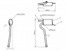 Глушитель для автомобилей Audi A4 (94-) 1.8i дополнительный (резонатор) (алюминизированная сталь)